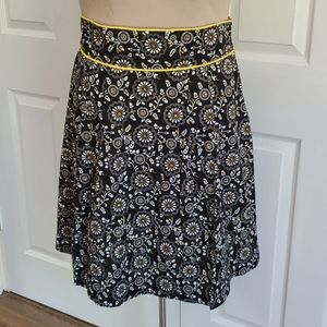 Black yellow white floral skirt rhinestones